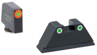 AmeriGlo GL331 Optic Compatible Sight Set for Glock  XL Tall Green Tritium Orange Outline Front Sight-Green Tritium White Outline Rear Sight