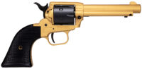 Heritage Mfg RR22S4 Rough Rider 22 LR 6 Shot 4.75" Gold Cerakote Steel Barrel & Frame, Black Satin Cylinder, Black Polymer Grips Features Black Accents
