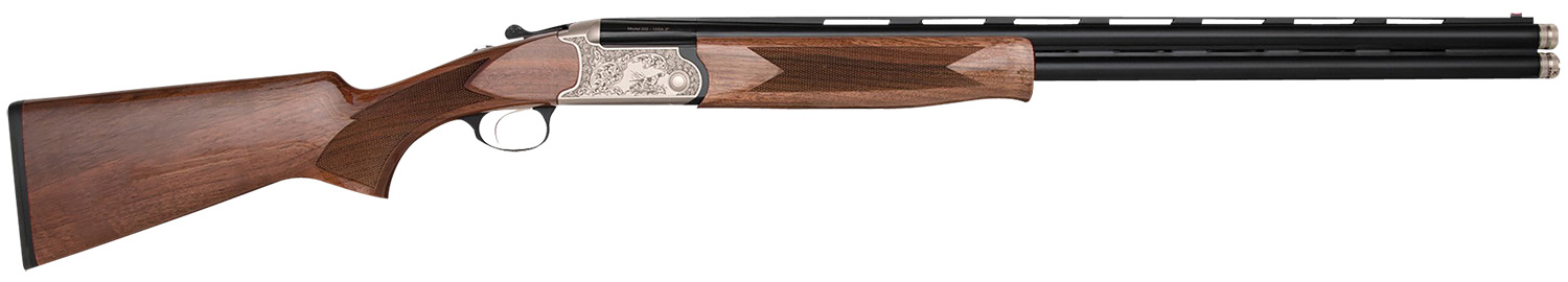 Charles Daly 930344 202A Full Size 28 Gauge Break Open 3" 2rd 26" Blued Vent Rib Barrel, Silver Engraved Aluminum Receiver, Checkered Walnut Stock