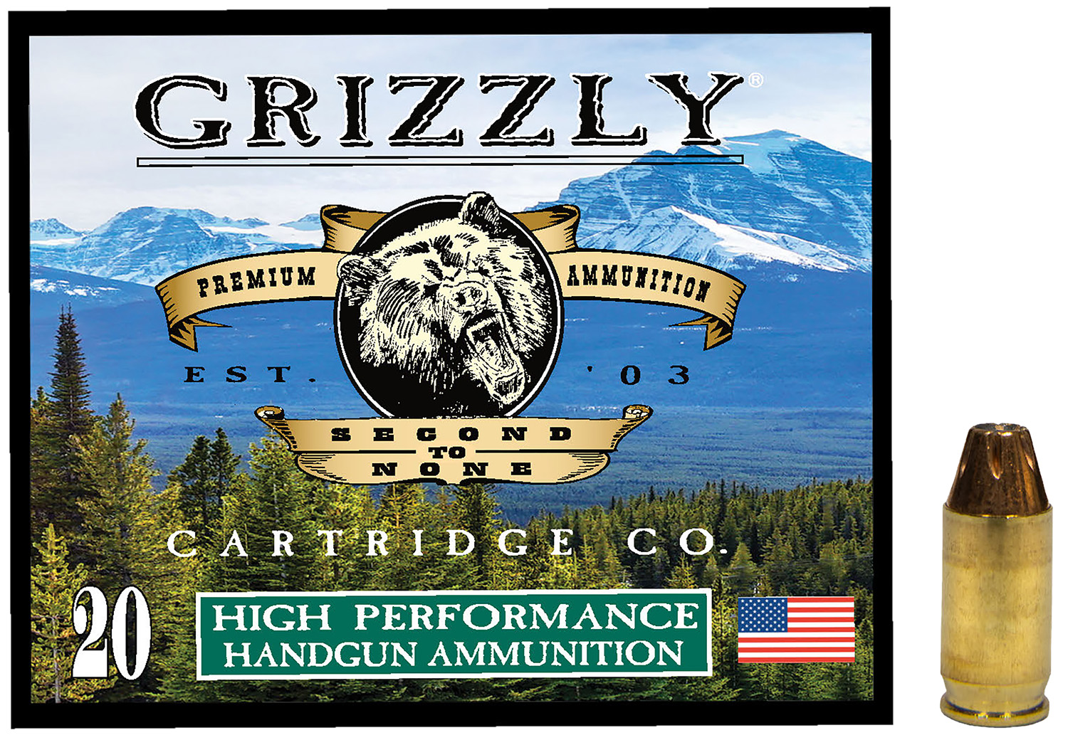 Grizzly Ammo GC380A2 380ACP 90gr Jacketed Hollow Point 20 Per Box/10 Case