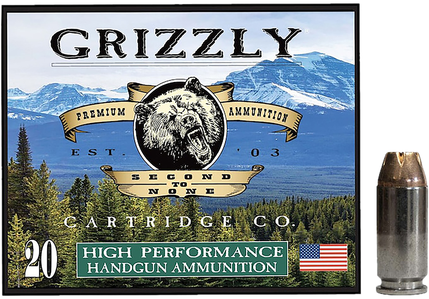 Grizzly Ammo GC4SW4 40S&W 180gr Jacketed Hollow Point 20 Per Box/10 Case