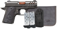 Kimber Mfg, Inc 3300254 Micro 9 Bundle 7+1 3.15" Rose Copper TiN Match Grade Barrel, KimPro II Gray Lightening Cut/Serrated Stainless Steel Slide, Kimpro II Gray Aluminum Frame, Black G10 Grip