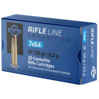 PPU METRIC RIFLE AMO 7X64 140GR PSP 20RD (10 BOXES PER CASE)