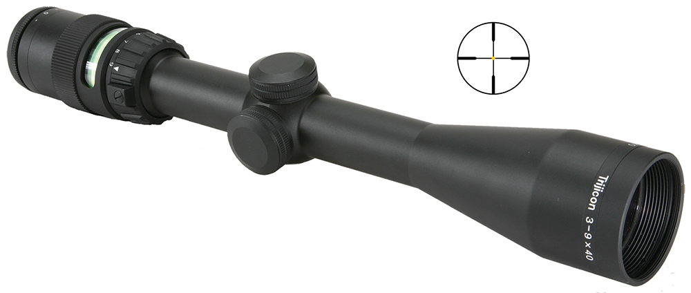 Trijicon 200002 AccuPoint Black Hardcoat Anodized 3-9x 40mm 1" Tube Illuminated Duplex Crosshair w/Green Dot Reticle