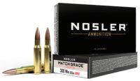 Nosler 60052 Match Grade 308Win 155gr Custom Competition Hollow Point Boat Tail 20 Per Box/10 Case