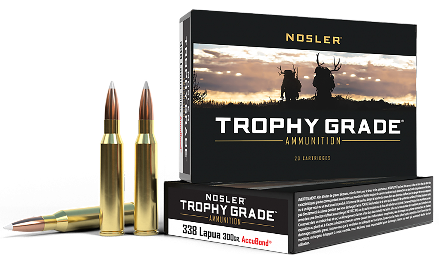 Nosler 49323 Trophy Grade 338LapuaMag 300gr Nosler AccuBond 20 Per Box/10 Case