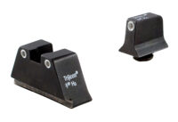 Trijicon 600649 Suppressor/Optic Height Sights  Green/Tritium White Outline Front Sight-Green/Tritium White Outline Rear Sight Glock 17/17L/19 Standard Frame