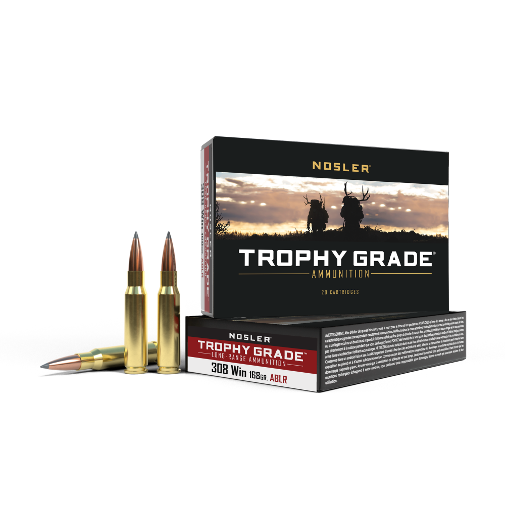 Nosler Accubond Long Range Trophy Grade Rifle Ammunition .308 Win 168 gr PT 2750 fps 20/ct