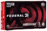 Federal AE223T75 American Eagle Rifle 223Rem 75gr Total Metal Jacket 20 Per Box/25 Case