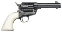 Taylors & Company 200056 1873 Cattleman Outlaw Legacy 45 Colt (LC) Caliber with 4.75" Barrel, 6rd Capacity Cylinder, Overall Blued Engraved Finish Steel & Ivory Synthetic Grip