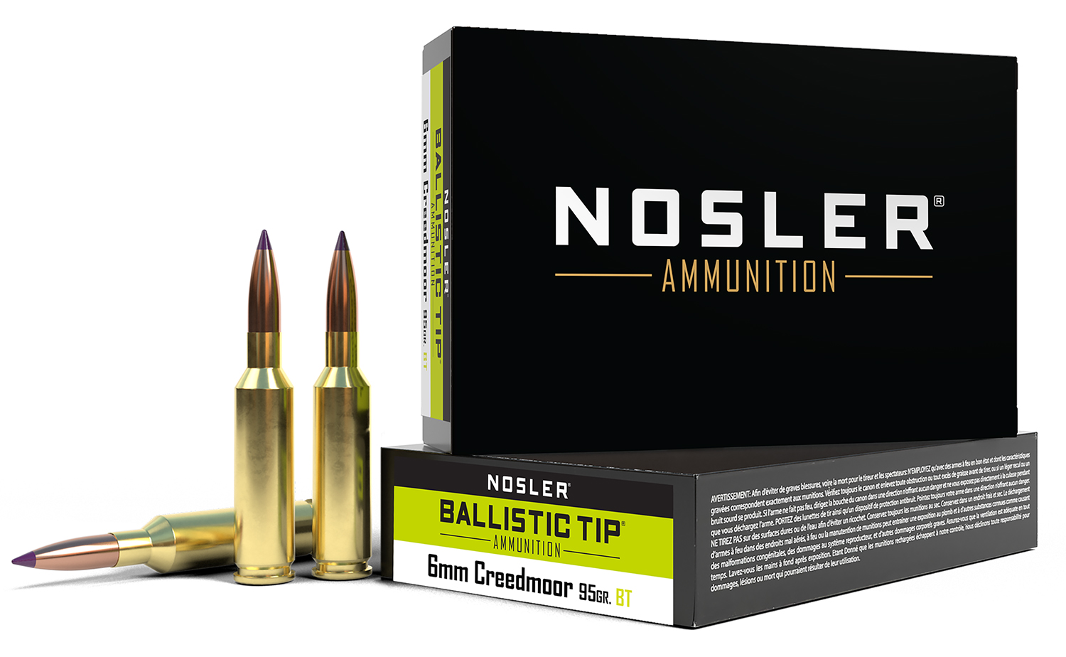 Nosler 40052 Ballistic Tip 6mmCreedmoor 95gr Spitzer Ballistic Tip 20 Per Box/10 Case