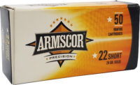 Armscor 50415 Precision 22Short 29gr Solid Point 50 Per Box/100 Case
