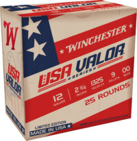 Winchester Ammo USA1200VP USA Valor 12Gauge 2.75" 9Pellets 00Buck Shot 25 Per Box/10 Case *Limited
