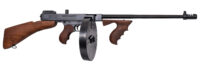 Thompson T1B100D 1927A-1 Deluxe Carbine 45 ACP Caliber with 18" Barrel, 20+1 Capacity (Stick), 100+1 Capacity (Drum), Blued Metal Finish, American Walnut Removable Fixed Stock & Wood Grip Right Hand