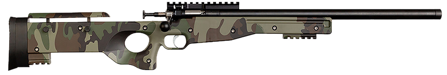 Crickett KSA2150-M81 Precision Full Size 22 LR Single Shot 16.10" Blued Threaded Bull Barrel, Blued Crickettinny Rail Steel Receiver, M81 Woodland Camo Synthetic Adj LOP Stock