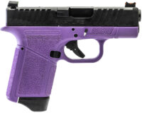 Gforce Arms GF932512PUB Rapture Sub-Compact Frame 9mm Luger 12+1 3.25" Black Steel Barrel, Black Optic Cut/Serrated Steel Slide, Purple Cerakote Polymer Frame