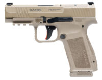 Canik HG7885CAD-N Mete MC9LS *CA Compliant 9mm Luger 10+1 3.63" Black Steel Barrel, Desert Cerakote Steel Serrated Slide, Flat Dark Earth Polymer Frame w/Picatinny Rail, Interchangeable Backstrap Grip