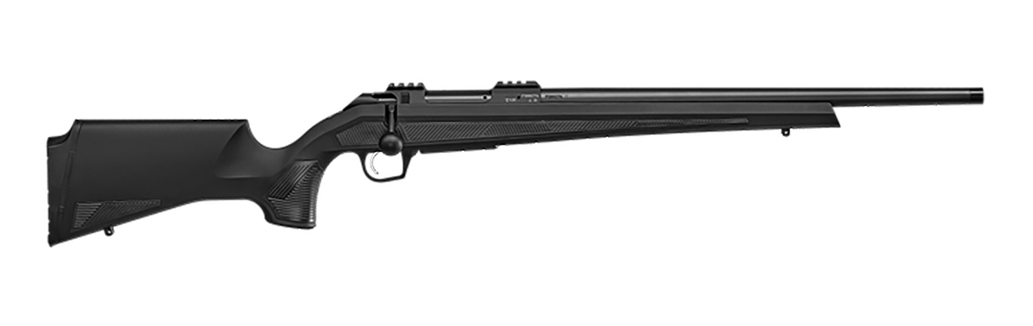 CZ-USA 07421 600+ Alpha 223 Rem 5+1 24" Black Nitride Threaded Barrel, Black Nitride Aluminum Receiver w/Weaver Rail, Black Soft Touch Fixed Polymer Stock