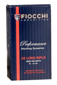 Fiocchi 22FHVCHP Field Dynamics High Velocity 22LR 38gr Copper Plated Hollow Point 50 Per Box/100 Case