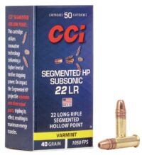 CCI Segmented HP Subsonic Rimfire Ammunition .22 LR 40 gr 1050 fps 50/ct