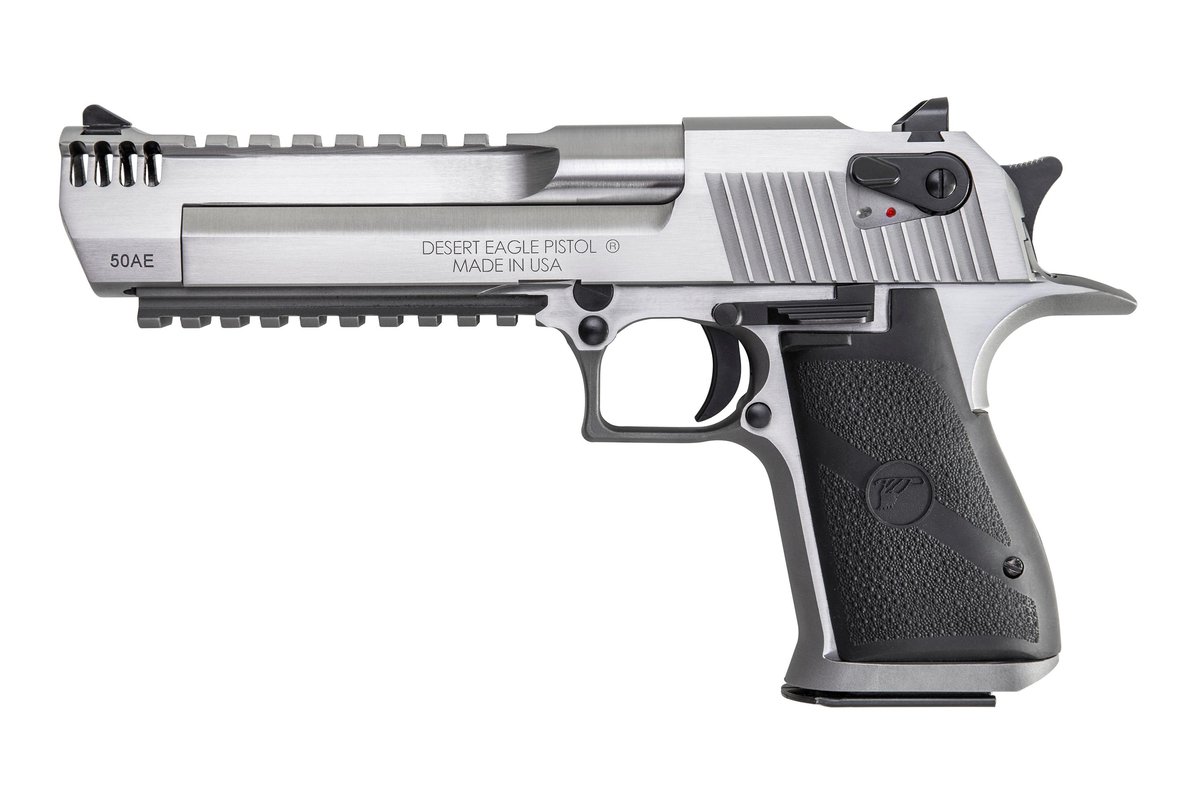 DESERT EAGLE .50AE 6" PISTOL 7RD STS W/bottom rail & MuzzleBrake