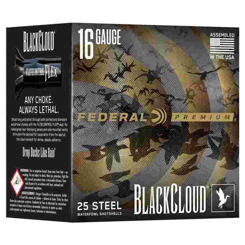 Federal Black Cloud Waterfowl Shotshells 16ga 2-3/4" 7/8oz 1450fps #2 25/ct