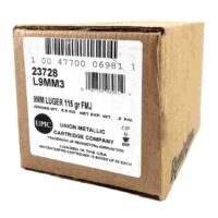 Remington UMC Handgun Ammunition 9mm Luger 115 gr FMJ 1145 fps 1000/ct Case (20-50/ct Boxes)