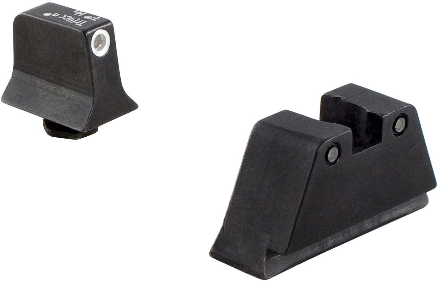 Trijicon Bright & Tough Night Sight Suppressor Night Sight Set for Glock - White Front/Black Rear with Green Lamps