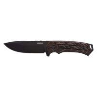 WOOX ROCK62 X-GRIP FIXED BLADE KNIFE - MIL-SPEC BLACK - MICARTA X-GRIP® BROWN