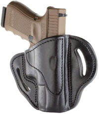 1791 Gunleather BH21SBLR BH2.1  OWB Size 2.1 Stealth Black Leather Belt Slide Compatible w/Glock 17/S&W M&P Shield/Springfield XD Right Hand