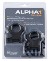 Sig Sauer Electro-Optics SOA10022 Alpha 1  Matte Black 1" Extra High 0 MOA