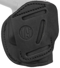 1791 Gunleather 4WH2SBLL 4-Way  IWB/OWB Size 02 Stealth Black Leather Belt Clip Compatible w/Ruger LCP/S&W Bodyguard/Glock 42/43/43X Left Hand