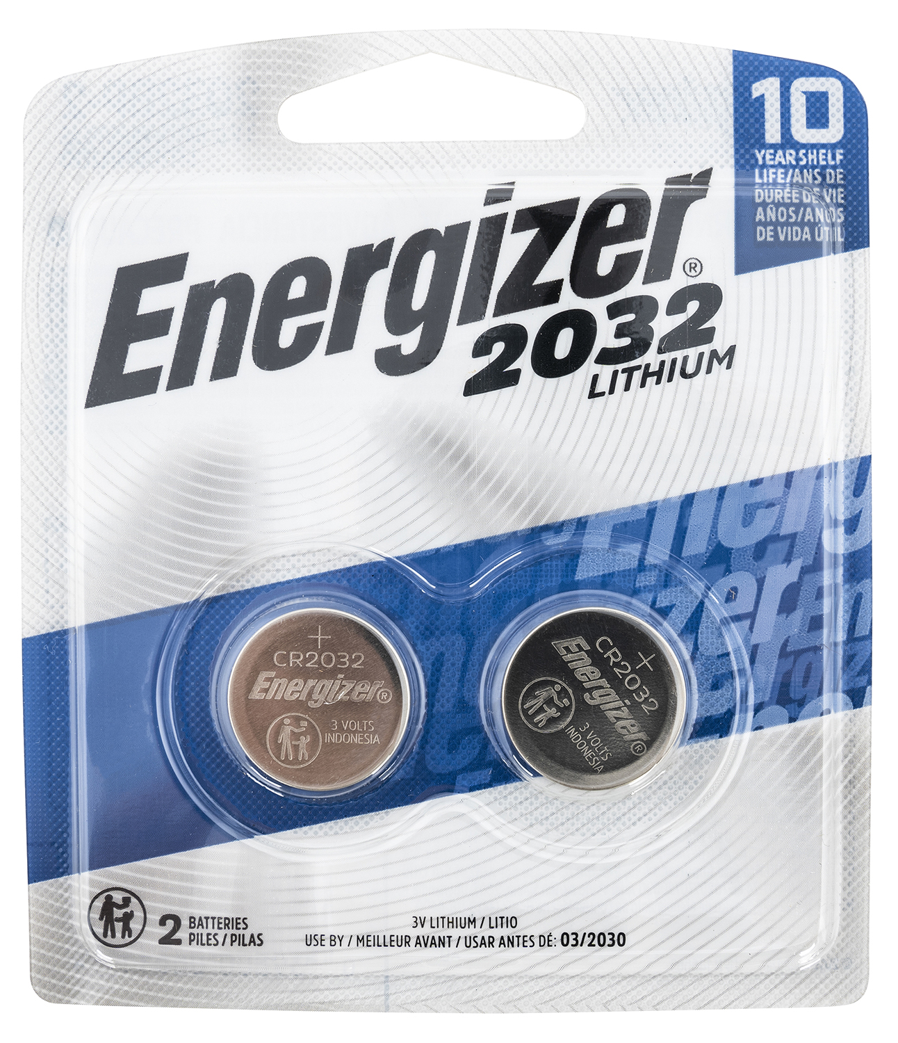 Energizer 2032BP2 CR2032 Lithium Battery Silver 3.0 V 235 mAh, Qty (2) Single Pack
