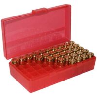 MTM CASE GARD FLIP-TOP BOX CARTRIDG 9MM/380 50RD RED ( 24 PER CASE )
