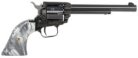 Heritage Mfg RR22B6GPRL Rough Rider  22 LR 6 Shot 6.50" Black Barrel & Cylinder Black Frame, Altamont Gray Pearl Grips