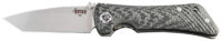 Southern Grind SG06050008 Spider Monkey  3.25" Folding Tanto Plain Satin S35VN SS Blade, 4.19" Black Textured Carbon Fiber Handle, Includes Pocket Clip