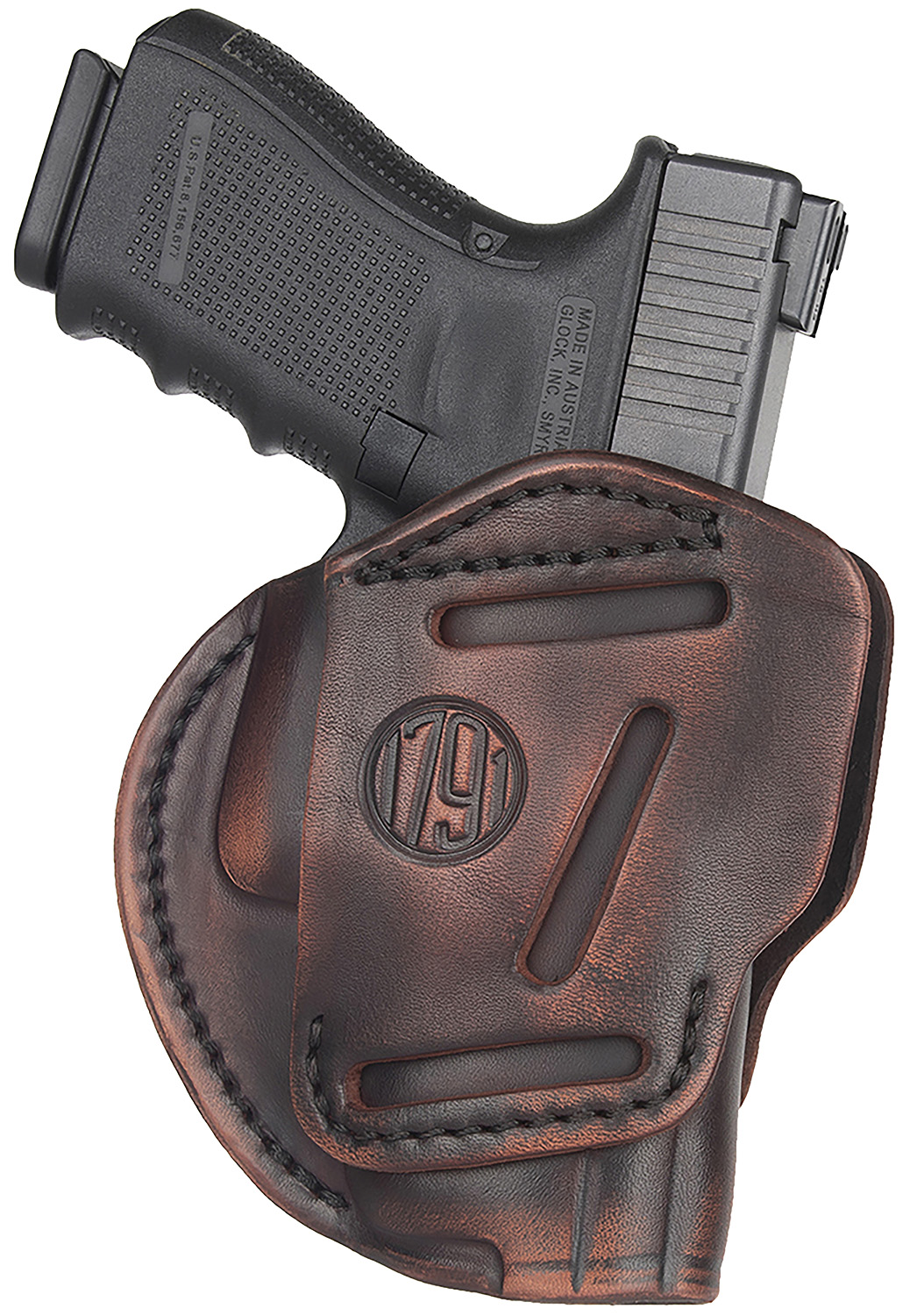 1791 Gunleather 3WH3VTGA 3-Way IWB/OWB Size 03 Vintage Leather Belt Loop Fits Ruger LC9 Fits Glock 26 Ambidextrous Hand
