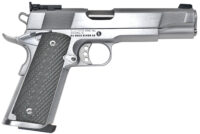 Rock River Arms PS2400 PS2400 Limited Match 45 ACP 7+1 5" Stainless National Match Barrel, Brushed Chrome Steel Serrated Slide, Brushed Chrome Steel Frame w/Beavertail, Black G10 Grip, Ambidextrous