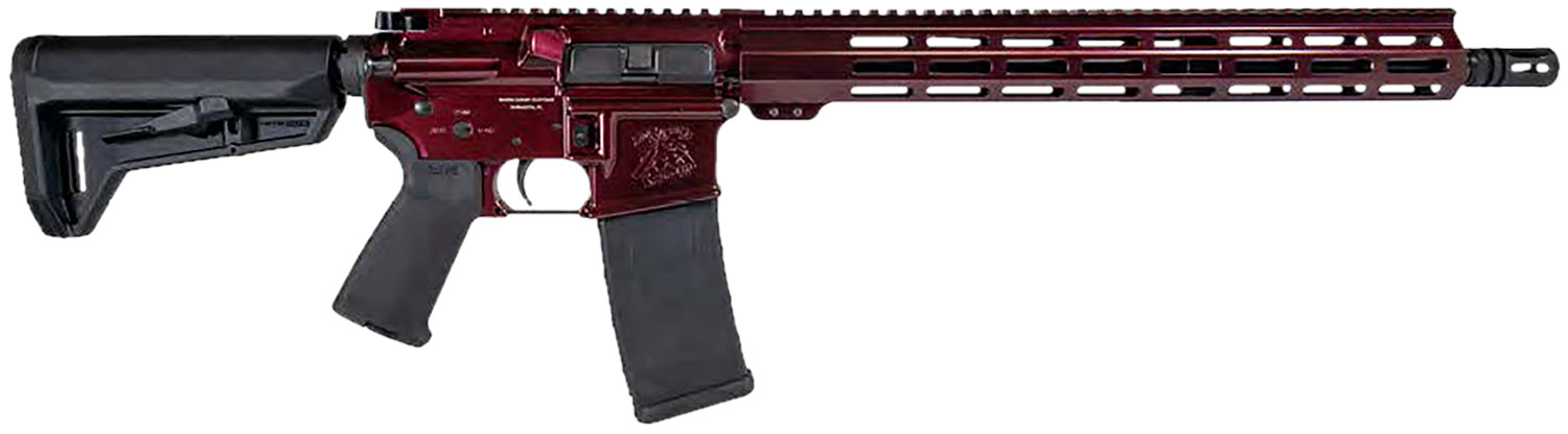 Shark Coast Tactical 300-040-1000-00 Blaze 5.56 NATO 30+1 16" Black Nitride Threaded Barrel, Red Blaze Cerakote Picatinny Rail Aluminum Receiver, Magpul SL-K Black Polymer Stock, Black Polymer Grip