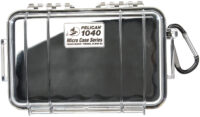 Pelican 1040025100 Micro Case  Black/Clear Polycarbonate 7.50" Long