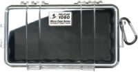Pelican 1060025100 Micro Case  Black/Clear Polycarbonate 9.88" Long