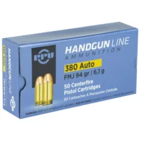 PPU PISTOL AMO 380 AUTO 94GR FMJ 50RD (20 BOXES PER CASE)