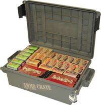 MTM AMMO CRATE 17.2 X10.7 X 5.5" ARMY GREEN HOLDS ONE FLAT OF SHOTSHELLS ACR4 (4 PER CASE )