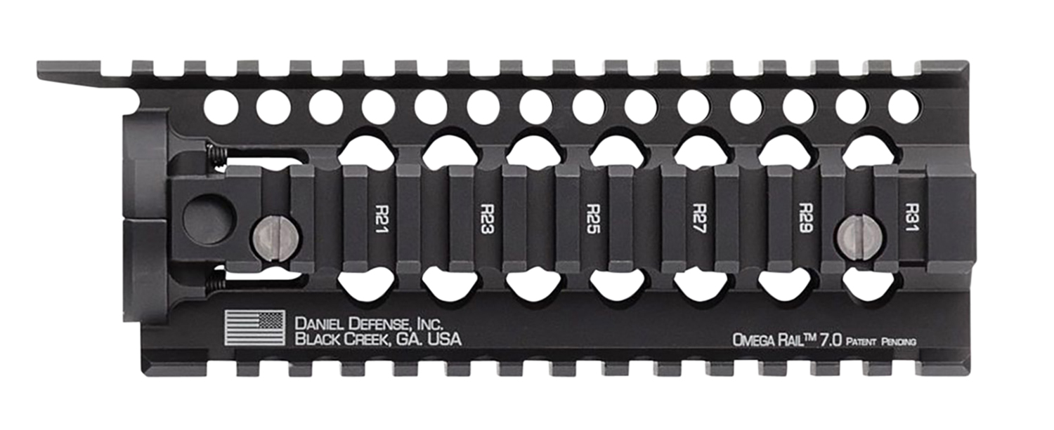 Daniel Defense 0100510001 Omega Rail 7" Carbine Length Style Made of Aluminum with Black Anodized Finish & Picatinny Rail for AR-15