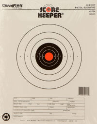Champion Targets 45724 Score Keeper Slow Fire Bullseye Paper Hanging 50 foot Pistol 11" x 16" Black/Orange 12 PK
