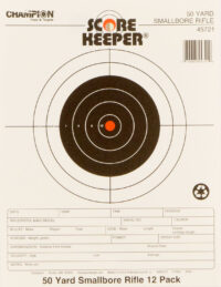 Champion Targets 45721 Score Keeper  Bullseye Paper 50 yds Small Bore Rifle 8.50" x 11" Black/Orange 12 PK