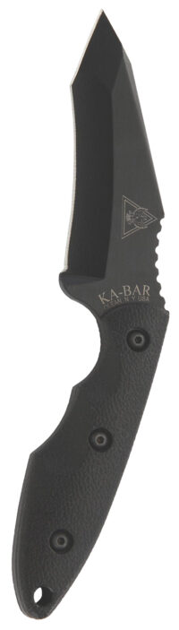 Ka-Bar 2486 TDI Hell Fire 3.56" Fixed Recurve Tanto Plain Black 1095 Cro-Van Blade, Black Ultramid Handle, Includes Sheath
