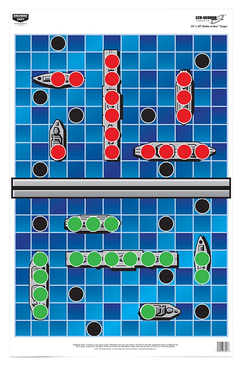 Birchwood Casey 37046 EZE-Scorer Battle Ships Paper Hanging Universal 23" x 35" Blue 5 Pack