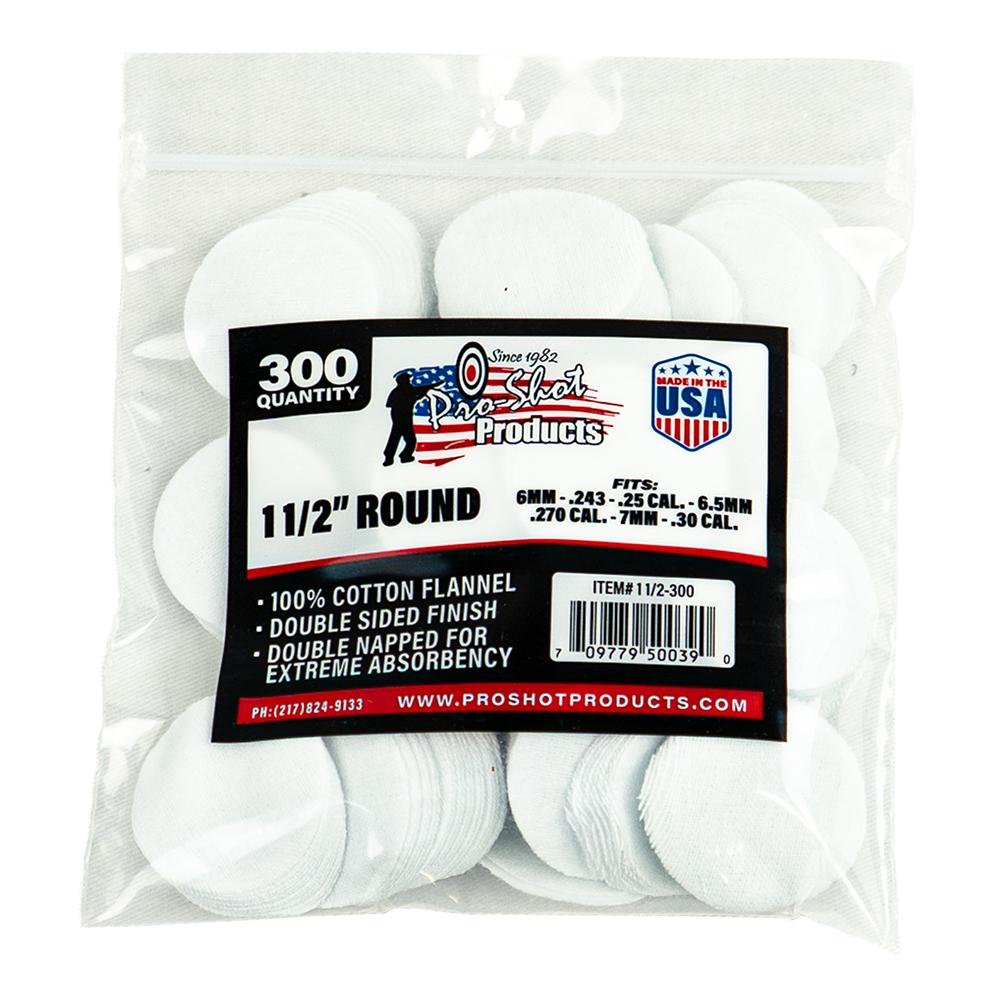 Pro-Shot 1 1/2" Round 100% Cotton Patches 300/ct