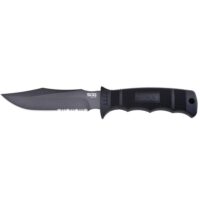 SOG Seal Pup Fixed Blade Knife 4-3/4" Clip Point Blade Black with Nylon Sheath